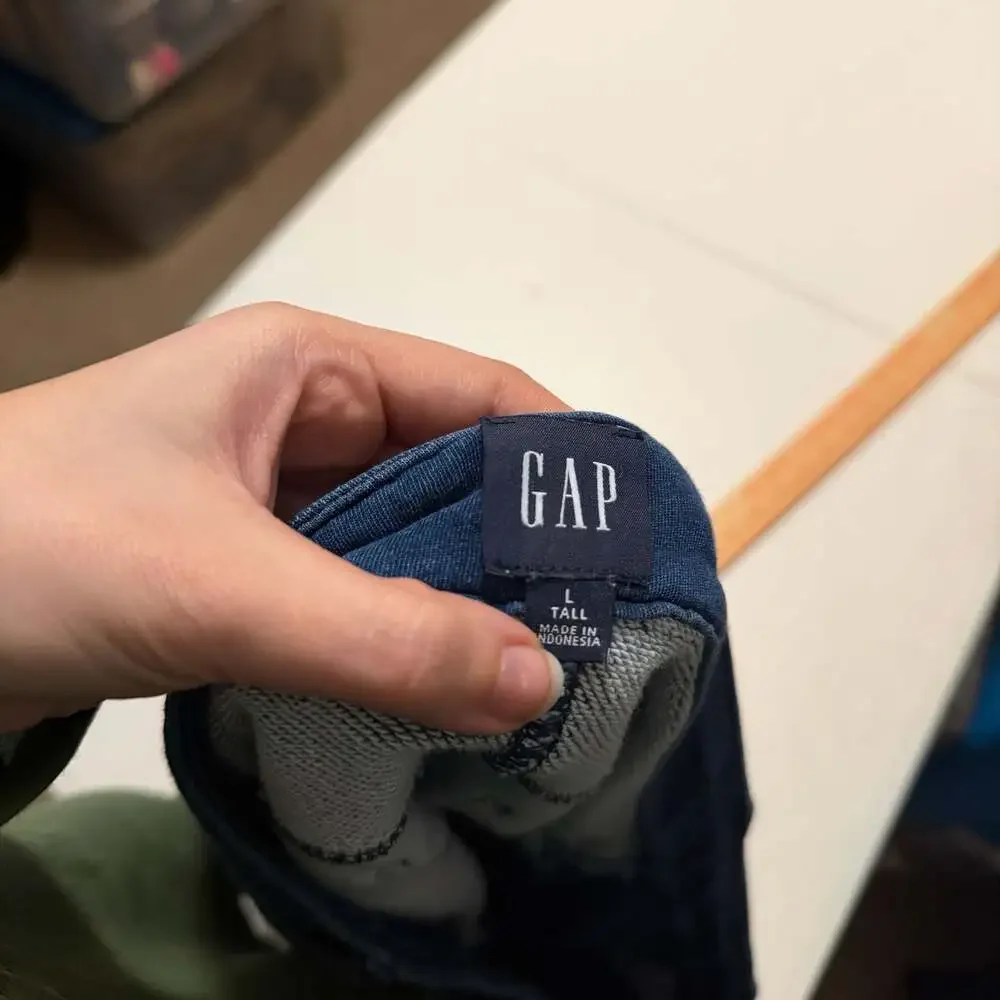 Gap 2025 French Terry Denim Skirt Dark Wash Indigo Large Tall